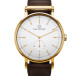 Klocka Ryolit 32 White Deluxe Gold DK Brown Leather