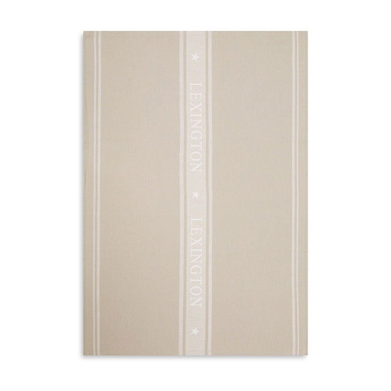 Icons Jacquard Kökshandduk 50x70 cm Beige/Vit