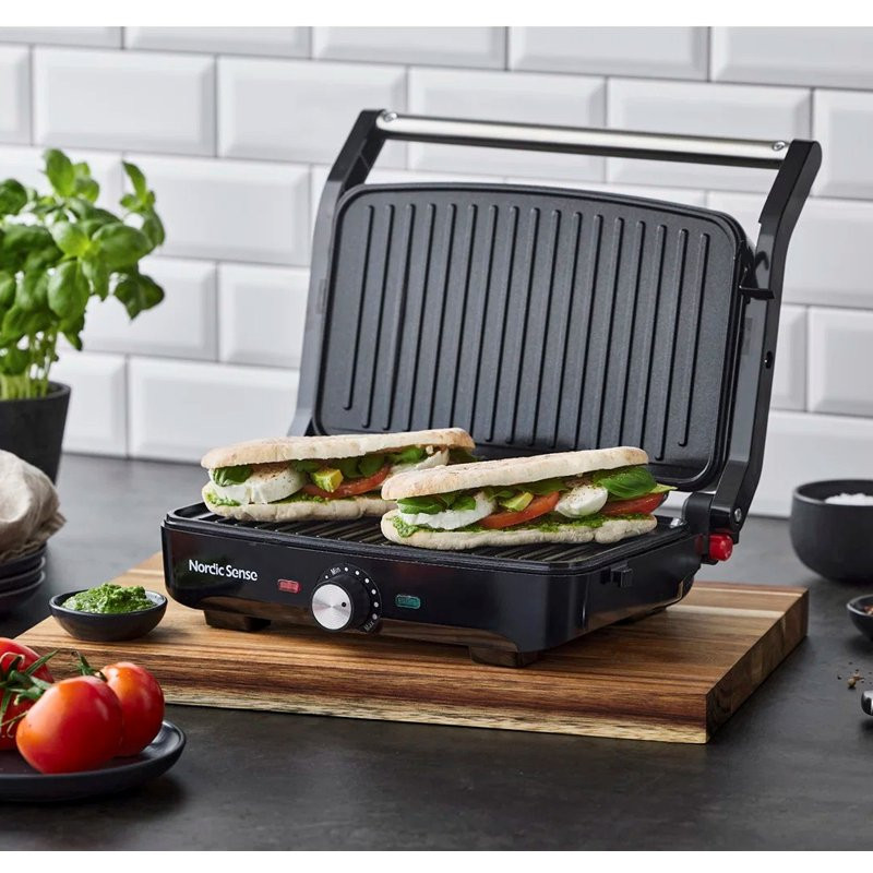 Paninigrill 1600 watt Stål/Svart