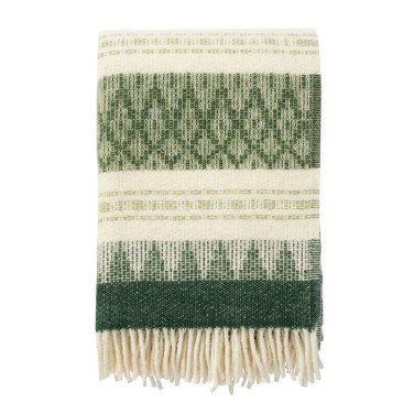 Ullpläd Freja Skogsgrön