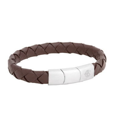 Läderarmband Leonard Brunt 19-21 cm