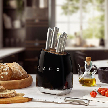 Knivblock med Knivar Svart